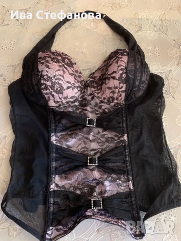 Нов секси корсет бюстие тюл дантела еластично с банели 
