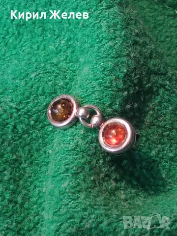 НЕЖНА СРЕБЪРНА ОБЕЦА СРЕБРО 925 с ШЛИФОВАН БАЛТИЙСКИ НАТУРАЛЕН КЕХЛИБАР 30545, снимка 15 - Обеци - 49510827