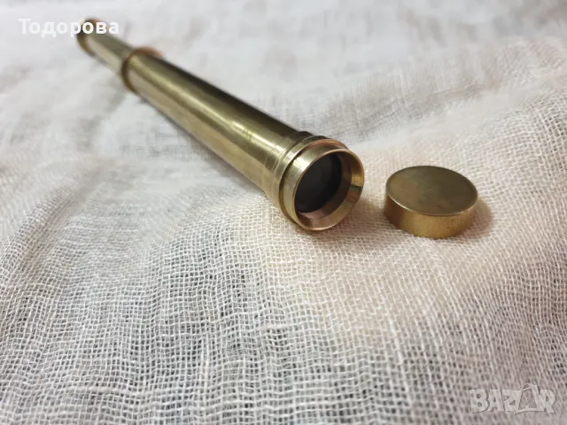 Телескопичен бронзов далекоглед, снимка 7 - Антикварни и старинни предмети - 48680539