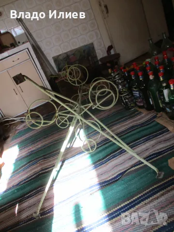 Цветарник метален от ковано желязо за 9 саксии, снимка 7 - Саксии и кашпи - 32473560