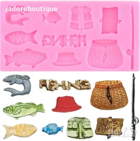Силиконов молд Риболов, снимка 1