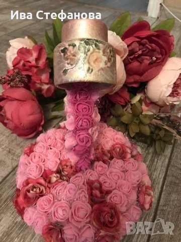 3D чаша от постояни рози подарък за влюбените Свети Валентин, снимка 8 - Декорация за дома - 27811616