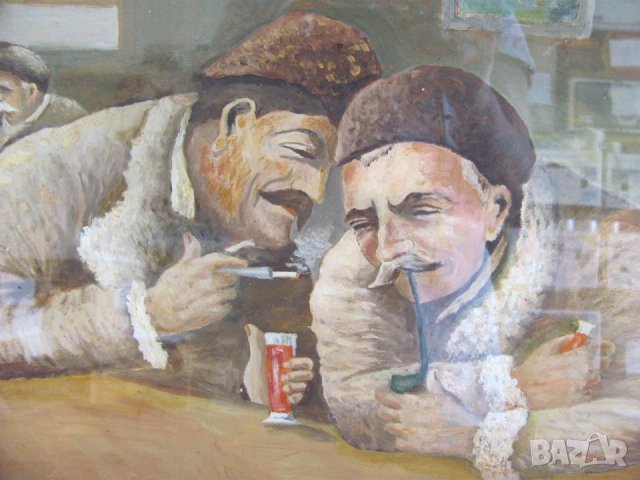 Стара Картина Масло Картон, снимка 2 - Картини - 43113433