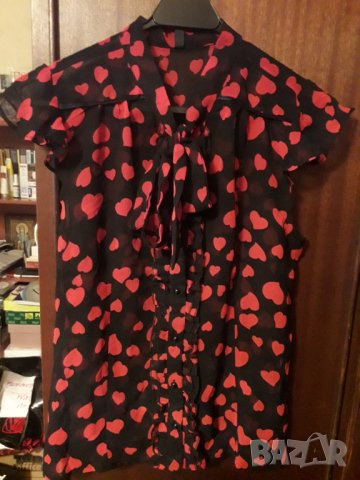 Дамска лятна ефирна блуза риза с панделка нова