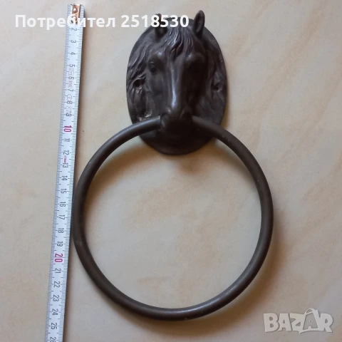 Старинно бронзово чукало за врата , снимка 2 - Антикварни и старинни предмети - 50935132