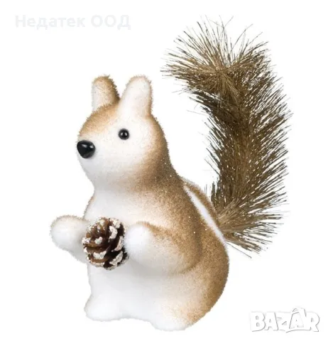 Коледна, Декоративна, Фигура, Катерица, Кафяв, 16 см, снимка 2 - Декорация за дома - 48035864