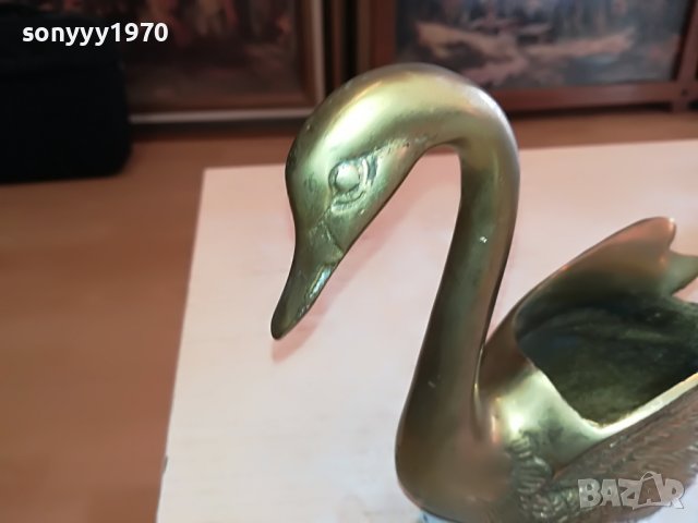 ЛЕБЕД-МЕД/МЕСИНГ МАСИВЕН ОТ ШВЕЦИЯ 1311221516, снимка 6 - Антикварни и старинни предмети - 38657078