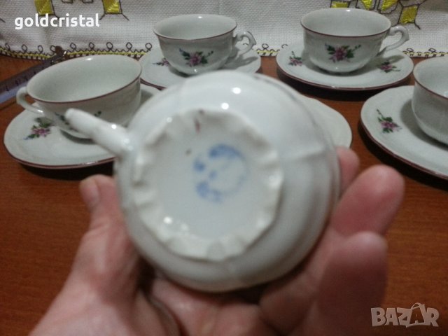 Стар български порцелан чашки за кафе барок, снимка 5 - Антикварни и старинни предмети - 42963224