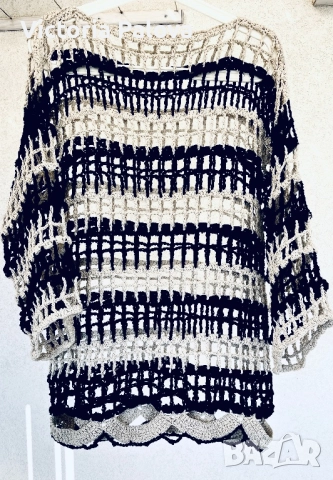 Ефектна бутикова блуза  CROCHET , снимка 2 - Блузи с дълъг ръкав и пуловери - 52533586