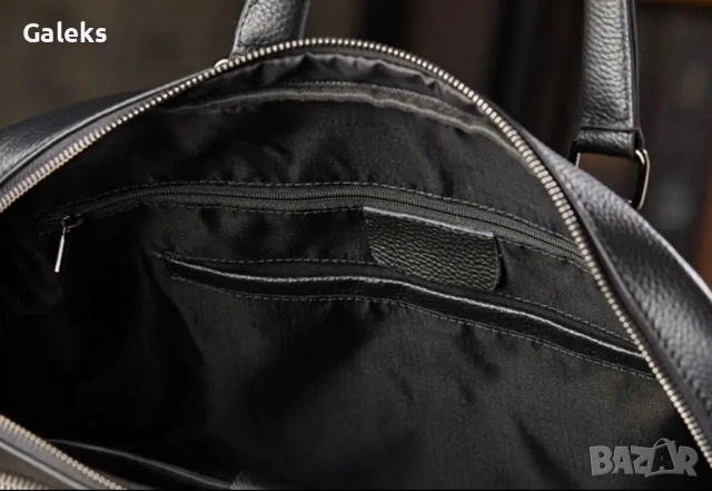 Мъжка изискана бизнес чанта за лаптоп15”/Луксозна и селективна, черна естест. кожа!, снимка 11 - Чанти - 53118028