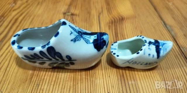 Декоративни порцеланови обувки тип "сабо" (клопки) Delft Blue, снимка 4 - Декорация за дома - 53396584