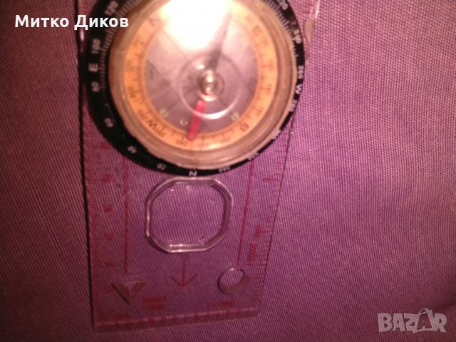 Топографски компас с лупа - мерна линия и верижка 130х60мм, снимка 7 - Екипировка - 28016265