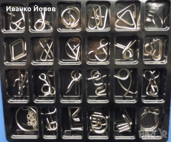 24 броя 3D метални пъзели – Образователни интелектуални играчки, повишаване IQ и EQ, подаръчна кутия, снимка 6 - Пъзели - 53519172