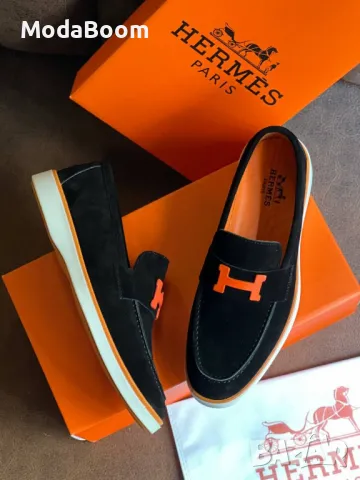 Hermes естествена кожа мъжки официални обувки два цвята , снимка 5 - Официални обувки - 48251751
