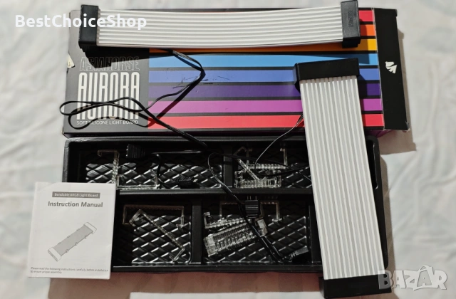 AsiaHorse ARGB PSU Cable Cover Kit 5V 3-Pin ARGB SYNC удължителен кабел с осветление