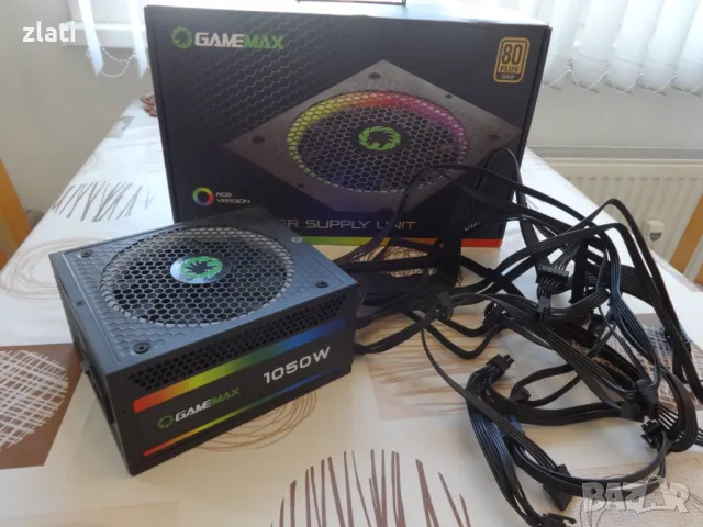 Ново геймърско компютърно пълно модулно захранване  GameMax RGB-1050 Pro 1050W 80+ Gold RGB , снимка 2 - Захранвания и кутии - 48657409