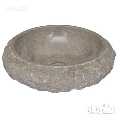 vidaXL Сива мивка, Ø40x12 см, мрамор(SKU:149158), снимка 4 - Други - 48837427