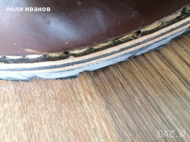 Зимни кожени,шити високи обувки 48 номер,за широк крак, снимка 5 - Мъжки боти - 39150196