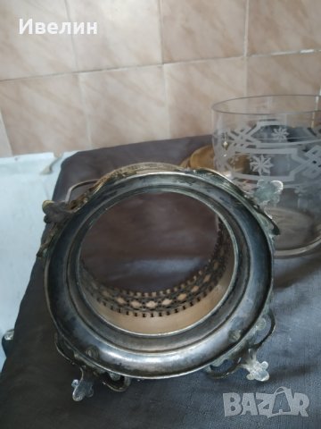 стара посребрена захарница арт деко, снимка 7 - Антикварни и старинни предмети - 32684839