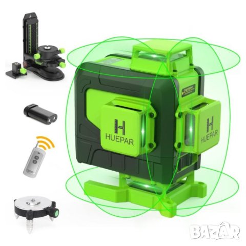 лазерен нивелир Huepar 904DG 4D 16 линии, снимка 2 - Измервателни инструменти - 43211661