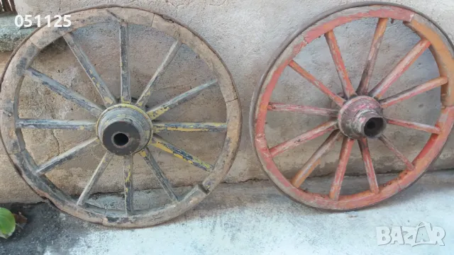 лот от две масивни колела от каруца, файтон, снимка 7 - Антикварни и старинни предмети - 48170642
