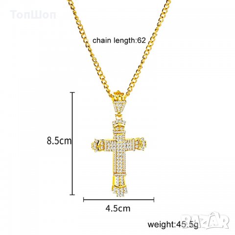 Хип - Хоп кръст / Hip Hop Cross - Бижу, снимка 5 - Колиета, медальони, синджири - 27061076