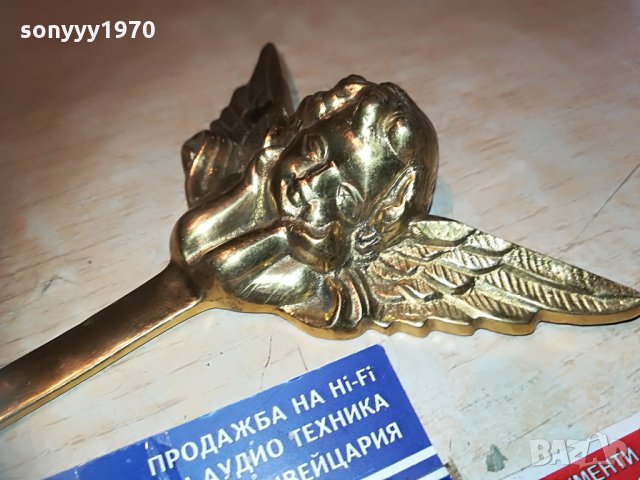 златен ангел-внос швеция-мед/месинг 0606211720, снимка 8 - Антикварни и старинни предмети - 33123426