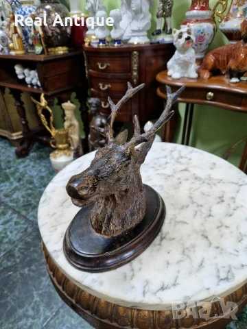 Уникална антикварна френска метална фигура статуетка 