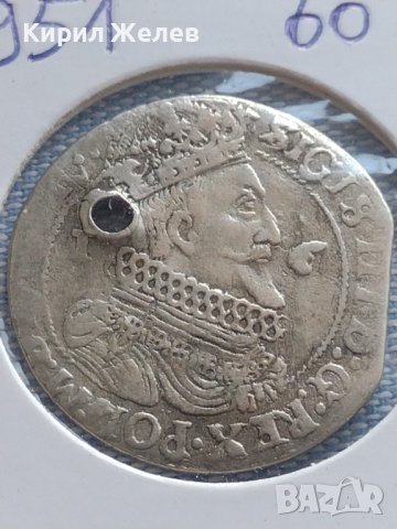 Сребърна монета Орт 1624г. Сигизмунд трети Данциг ПОЛША 24951, снимка 2 - Нумизматика и бонистика - 43015103