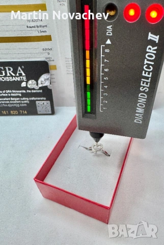 Сребърен пръстен с мойсанит (Диамант), снимка 10 - Пръстени - 53502953