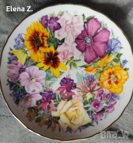 2 красиви декоративни чинии от фин костен порцелан , снимка 4 - Декорация за дома - 53575545