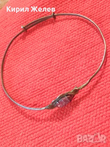 СТАРИННА АР НУВО СРЕБЪРНА ГРИВНА ПАТИНИРАНО СРЕБРО ВИСОКА ПРОБА с РЪЧНО ФАСЕТИРАН АМЕТИСТ 47975, снимка 11 - Антикварни и старинни предмети - 48493513