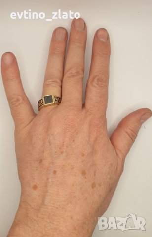 Златен  мъжки  пръстен  14К , снимка 10 - Пръстени - 39187224