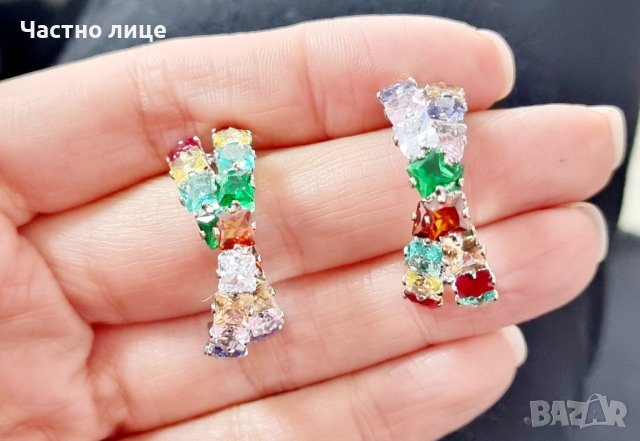 Обеци със сребърна игла , снимка 1