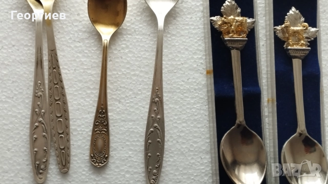 Посребрени с позлата мелхиорени лъжички за чай,кафе от СССР., снимка 14 - Прибори за хранене, готвене и сервиране - 51876694