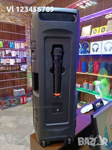Преносима караоке колона ZQS-8210 2х8 инча микрофон, снимка 3 - Bluetooth тонколони - 50796332