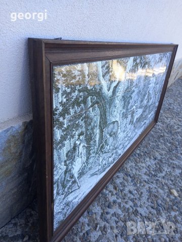 Голямо порцеланово пано на ловна тематика Mosa Holland антика уникат , снимка 10 - Декорация за дома - 38426027