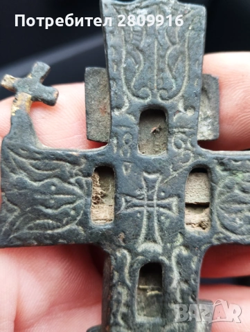 Автентичен възрожденски бронзов просфор 1860г., снимка 6 - Антикварни и старинни предмети - 53241820