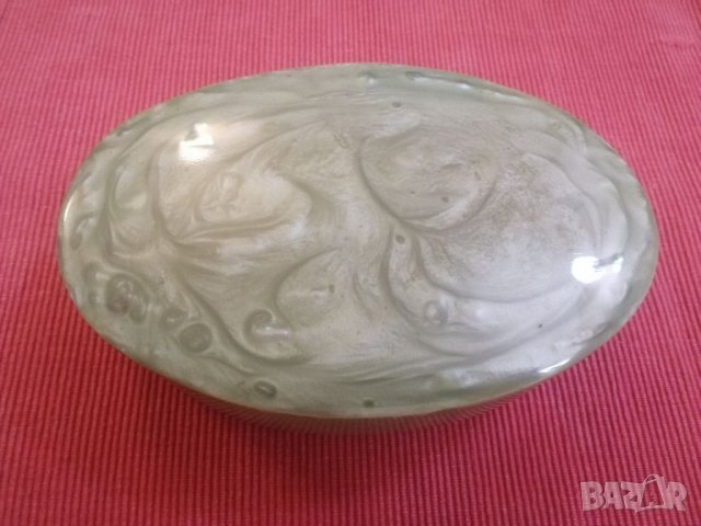 Кутия за бижута от зелен каталин СССР. , снимка 4 - Антикварни и старинни предмети - 32813754