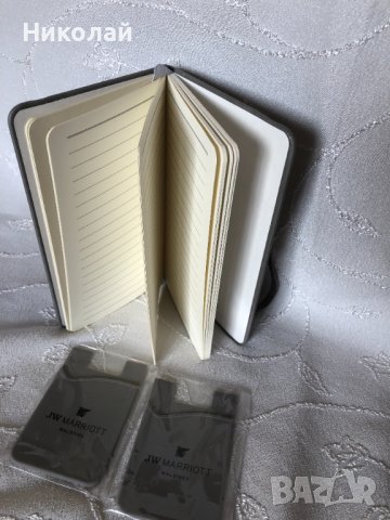 Джобен тефтер бележник от естествена кожа, размер А7 + подарък 2 бр. картодържатели за телефон, снимка 4 - Ученически пособия, канцеларски материали - 43533982