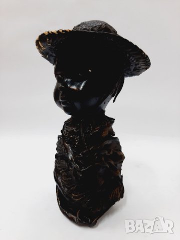 Стара голяма статуетка, черно дете(4.4), снимка 3 - Антикварни и старинни предмети - 43550792