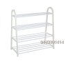 Етажерка за обувки, Метална, Бяла, 4 рафта, снимка 4