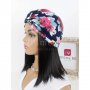 Тюрбан за коса с пандела на цветя тъмносин, снимка 7
