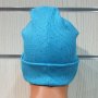 Нова мъжка зимна шапка рипс с подгъв в цвят син меланж, снимка 4