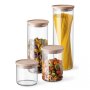 🔥Нови стъклени буркани с дървени капачки 🔥, снимка 1 - Кутии за храна - 43424739