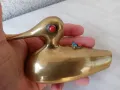 Бронз,Преспапие,фигура,месинг,корал,арт деко патка,птица,Рр, снимка 3