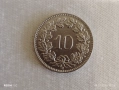 Швейцарска монета 10 рапена 1933г , снимка 3