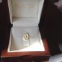 Елегантен годежен пръстен с жълт диамант, снимка 1 - Пръстени - 35562488