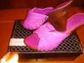 Дамски сандали в розов цвят, в крак с модните тенденции. Изработени  от естествена кожа на платформа, снимка 3