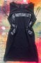 Нова къса черна рокля с тюл и кожа на TFNC London, снимка 1 - Рокли - 28388975